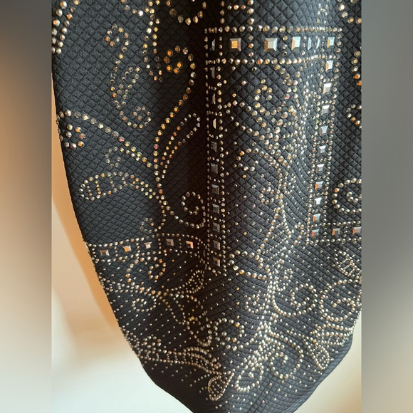 Bebe Long sleeved Mock-neck Studded Black Embellished Dress - Picture 7 of 10